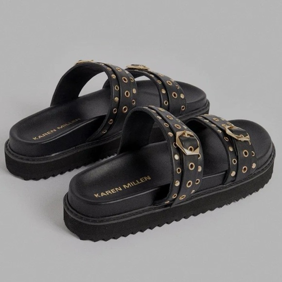 NWT Karen Millen USO Studded Mule Simone Leather Studded Strap Mule🔥 - Picture 5 of 13